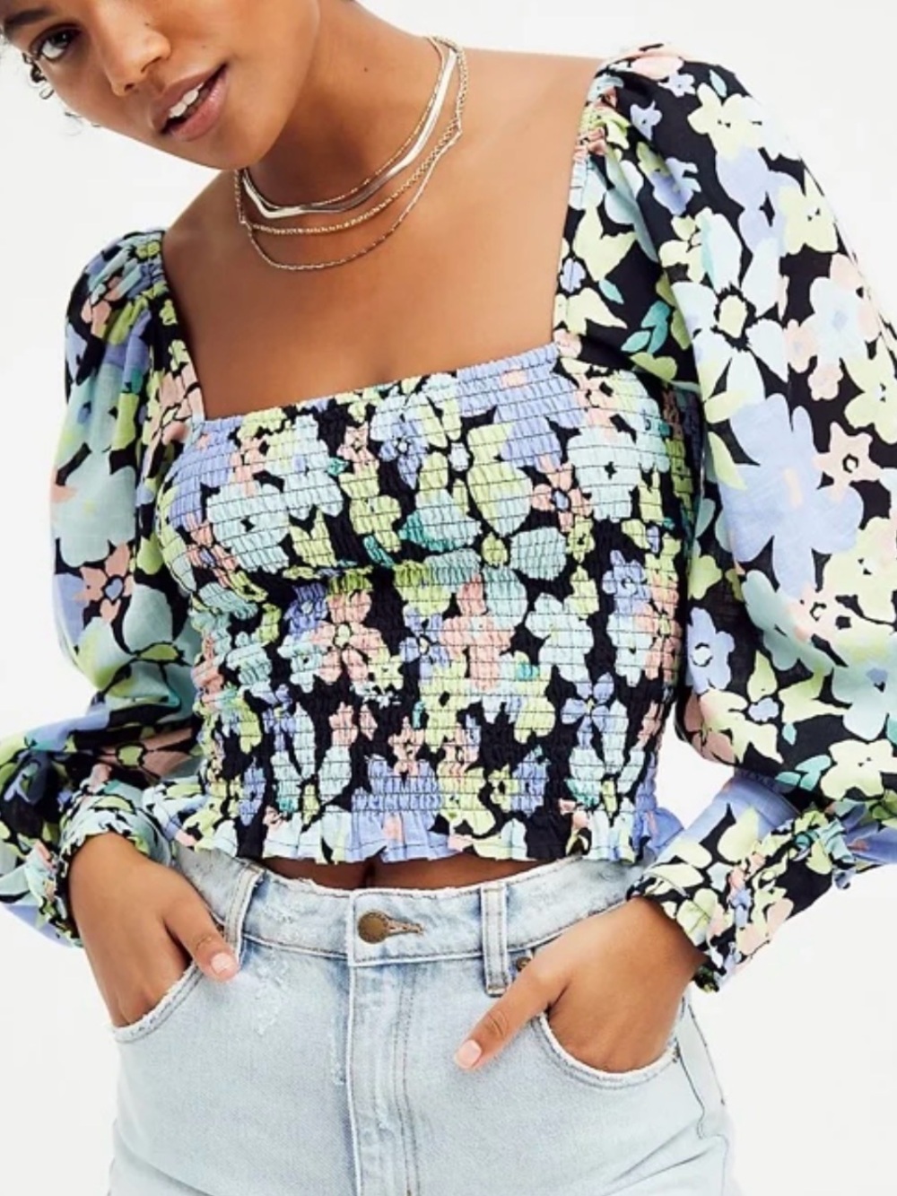 Free People Ariana Smocked Top